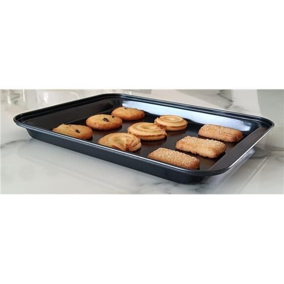 2 Small Baking Sheets 9.45 X 7.09 Inch (Inner 7.5x6) Mini Cookie Tray Toaster - Picture 5 of 7
